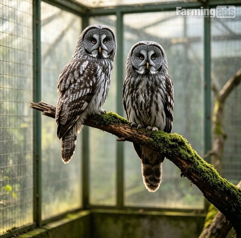 Pair of Great Grey owls 