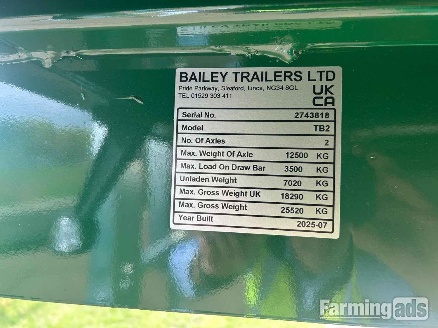 Bailey TB18 Trailer 