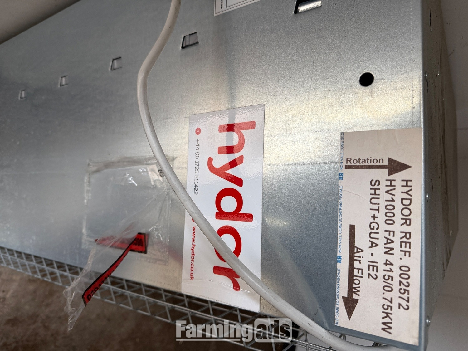  2 x Hydor HV1000 industrial ventilation fans available.